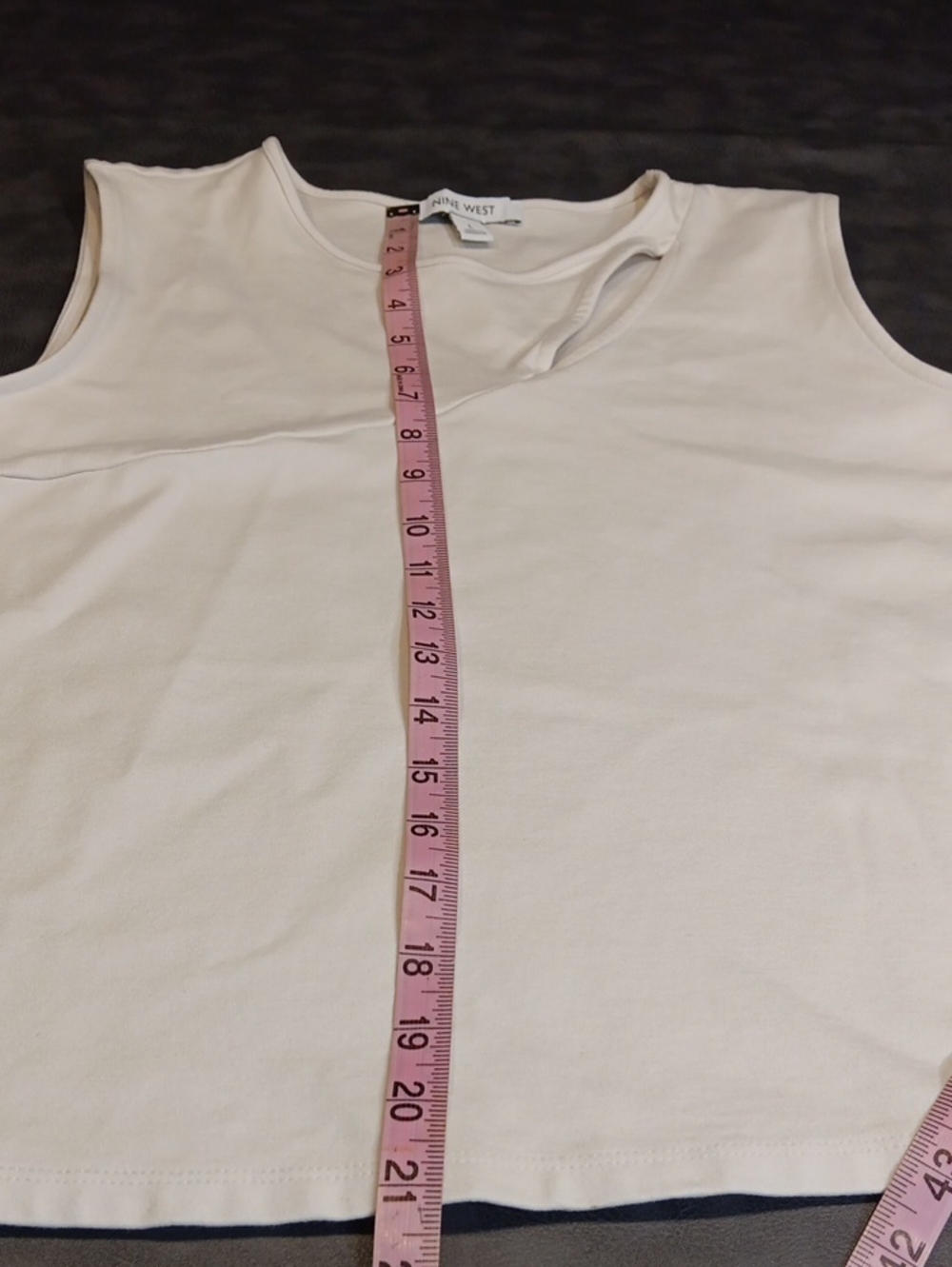 Nine West Ivory Asymmetrical Cutout Sleeveless Tank - Picture 13 of 13